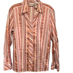 Chico’s Striped Button Up Blouse